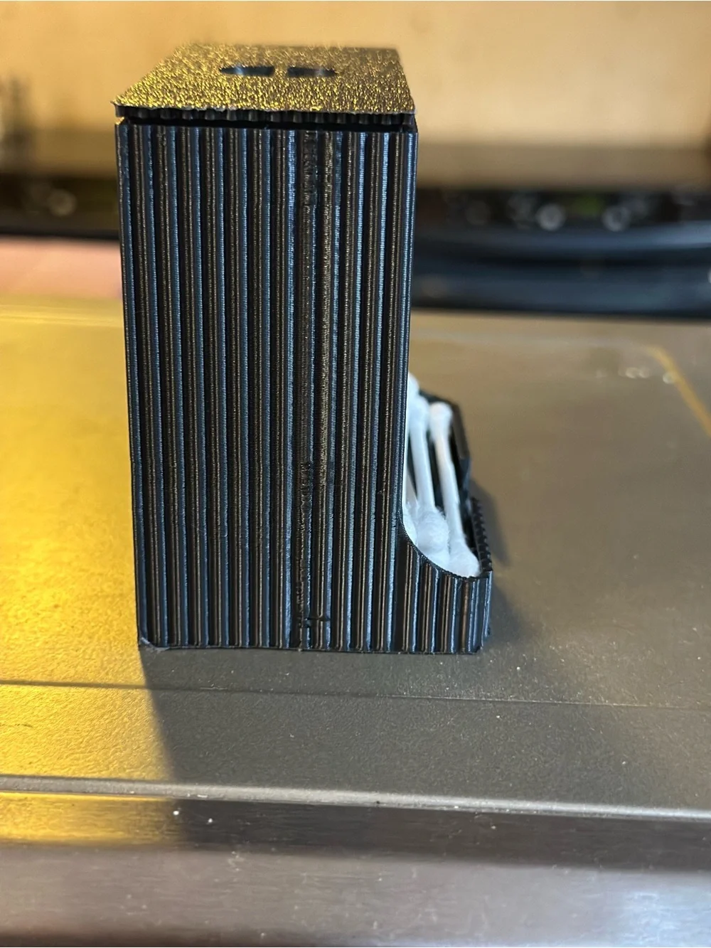 Black Cotton Swab Holder with Cotton Swabs - Men Grooming